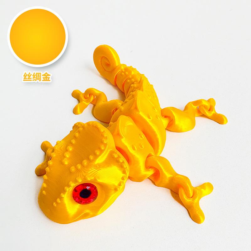 10Cm 3D Printing Chameleon Model Flexible Joints Movable Decompression Birthday Toy Simulation Animal Decoration Ornament Home