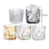 2pcs 280ml High End Cocktail Glass Luxury Whiskey Glass Creative Irregular Glass Cup Light Luxury Wine Glasses Cold Drink Mug