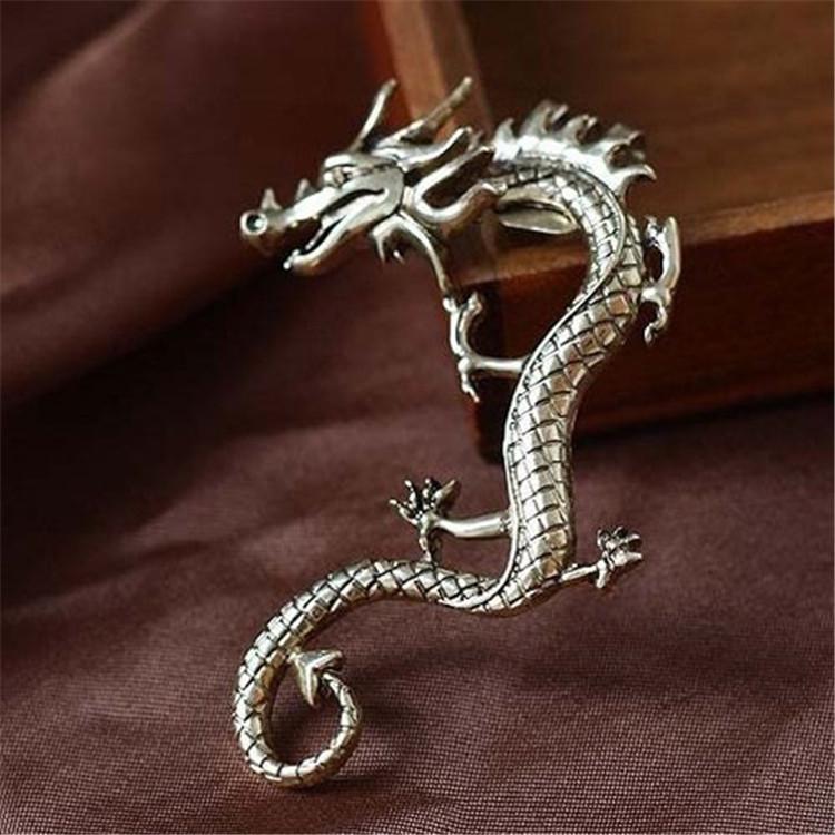 Retro Punk Dragon Ear Clip Earrings (Unisex, Non-Pierced)