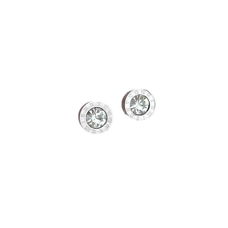 Roman Zircon Minimalist Stud Earrings Cold Men'S And Women'S Earrings Personality Temperament Banquet Earrings