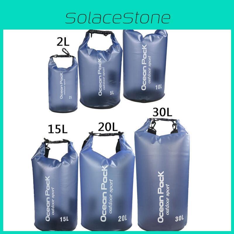 2l Pvc Translucent Waterproof Dry Bag Sack For Canoe Floating Boating Camping