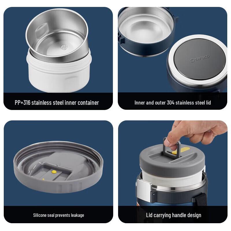 TAFUCO T0287 316 Edelstahl 4-lagige Thermos-Lunchbox