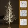 7FT Lighted Birch Tree LED Warm White Twinkle or Steady Lights for Indoor/Outdoor Christmas Decoration
