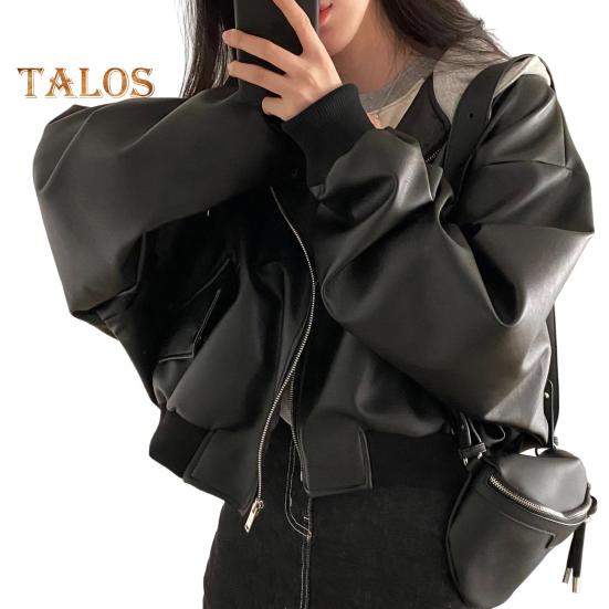 

Женская куртка из двух частей из искусственной кожи с капюшоном, застежкой-молнией, верхняя одежда в стиле ретро со шнурком, свободные эластичные манжеты, уличное пальто чёрный