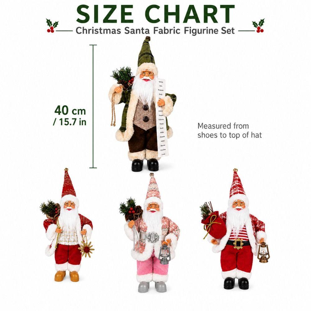 40cm Christmas Santa Doll Window Display Decor Christmas Figurine Christmas Home Decor