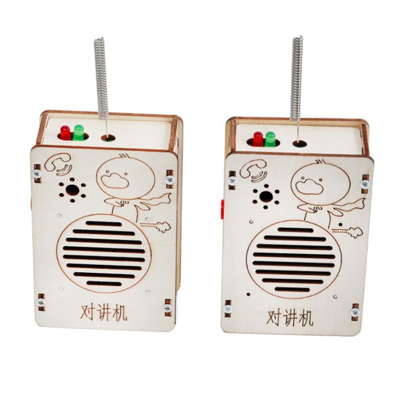 Wireless Walkie Talkie 1 2Pcs DIY Model Kit STEM Science Classroom Project Toy for Boys Girls Learning Use