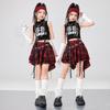 Kids Fashion Hiphop Design Clothes Set Girl Hip Hop Cropped T-shirt Skirt 2 Piece Dance Costume Suit Child Y2k Streetwear Outfit