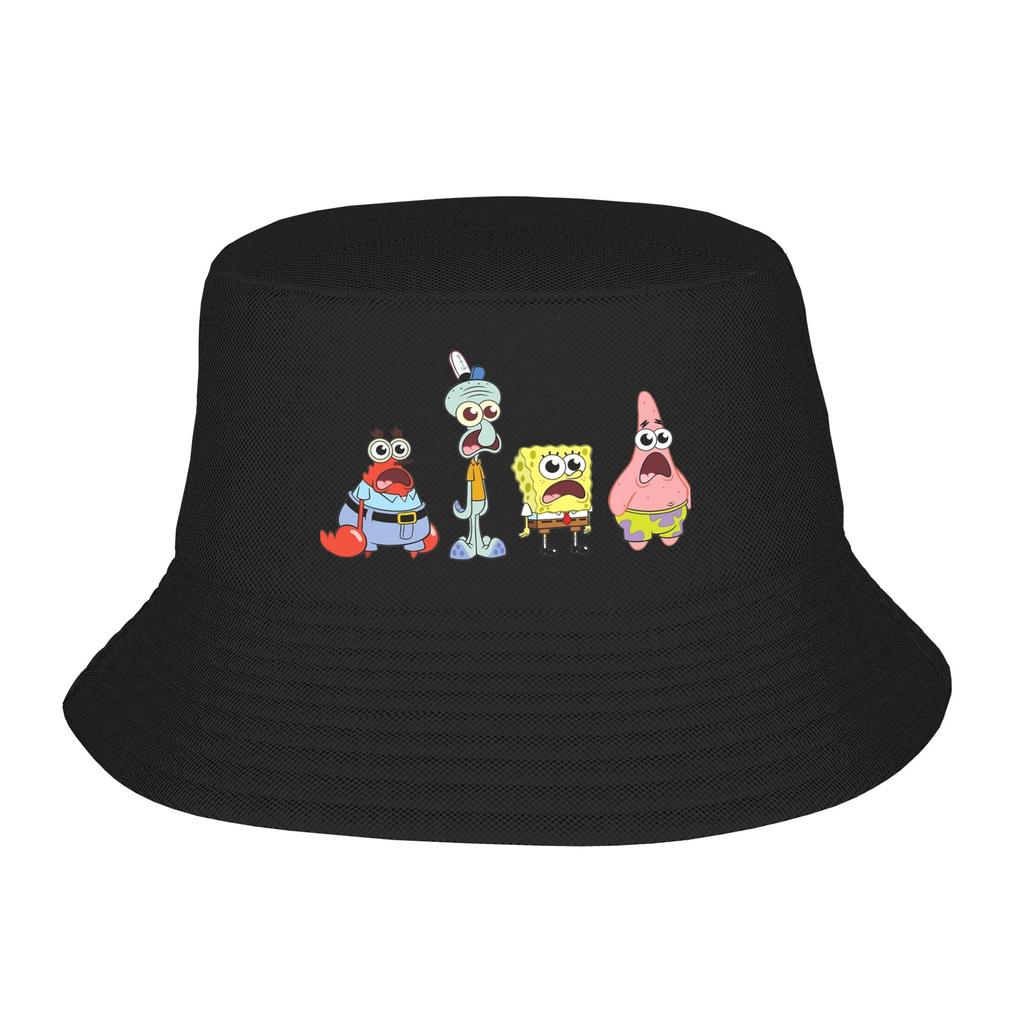 Spongebobs Bucket Hat  Hawaii Fisherman Caps Soft Fold Hunting Sunscreen Hats For Couple Funny Graphic Cap