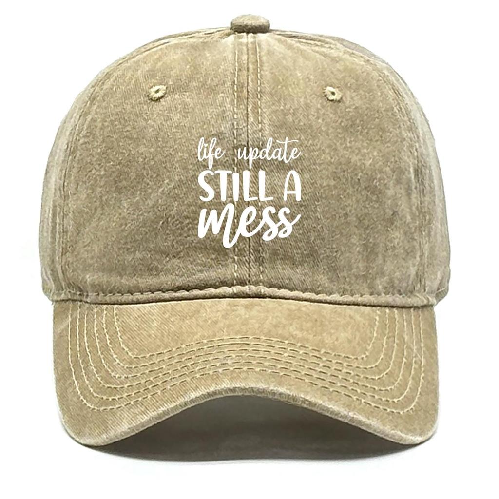 STILL A MESS" Print Adjustable Baseball Cap, Flat Cap Cozy Vintage Leisure Sun Visor Snapback Sun Hat