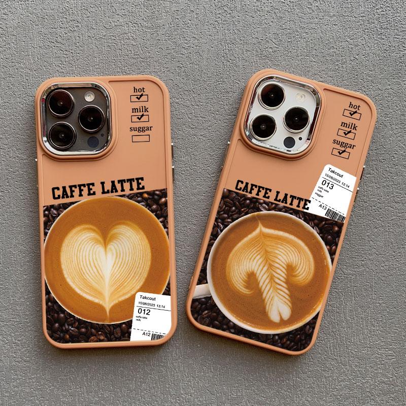 Brown Ice Latte American Coffee Phone Case for Iphone 12 11 14 13 15 16 Pro Max Mini X XR XS 7 8 Plus SE2 Shockproof Print Cover