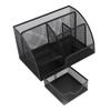 Desktop Mesh Pen Storage Holder 7 Compartments Multifunction Black for Home Sturdy Office