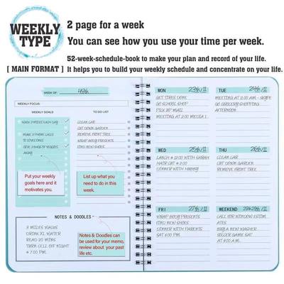 A5 Daily Weekly Planner Agenda Organizer Notebook Weekly Goals Habit Schedules Office School Supplies