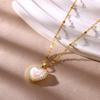 Imitation Pearl Pendant Necklaces For Women Stainless Steel Zircon Heart Charm Clavicle Chain Necklace Aesthetic Jewelry Gift
