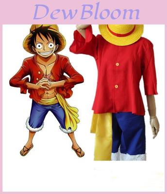 Elegante Costume One Piece di Monkey D. Luffy con Lavorazione e Design Raffinati