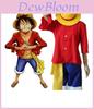 Fängslande One Piece Monkey D Luffy New World-kostym för Halloween och Cosplay