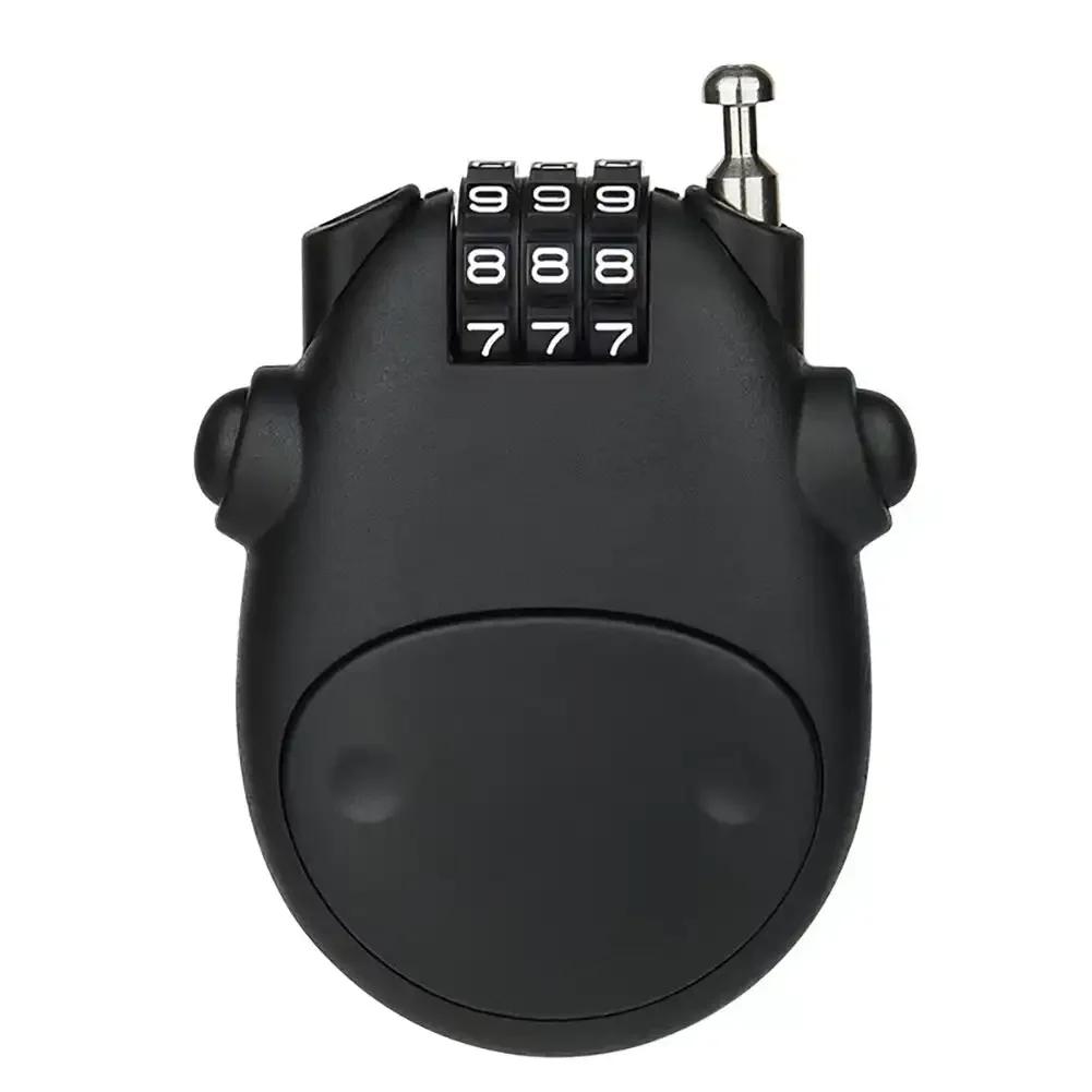 Велосипедный стальной трос Кодовый замок Чемодан Автомобильный сани Телескопический тросовый замок Велосипедный шлем Высокоточный кодовый замок с паролем чёрный