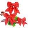1/2PCS Large Red Gold Sparkling Bow Glitter Christmas Ribbon Bowknot Xmas Tree Hanging Ornaments New Year Home Decoration