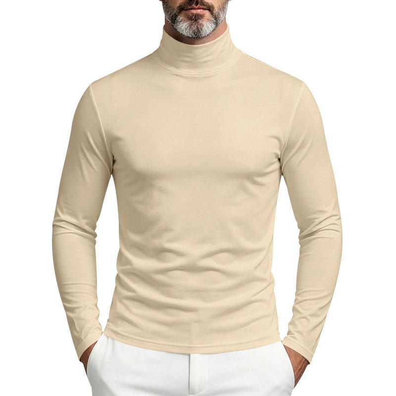 Men S Autumn Winter Slim Fit Half Mock Neck Long Sleeve T Shirt