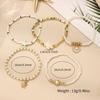 5pcs/set Elegant Multi-layer Imitation Pearl Bracelet Starfish Shell Turtle Pendant Bracelet Women's Summer Party Dating Jewelry