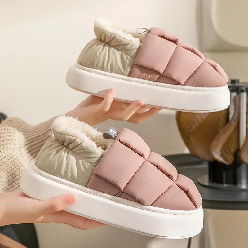 Fashion Plush Fur Slippers For Women Men Winter Fluffy Thick Bottom Fur Slippers House Slippers Cozy Warm Non-slip Furry Slipper