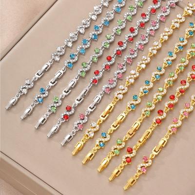 Sparkling Stones Women Bracelet Shining Zircon Bracelet Rhinestone Bracelet  Wedding Jewelry