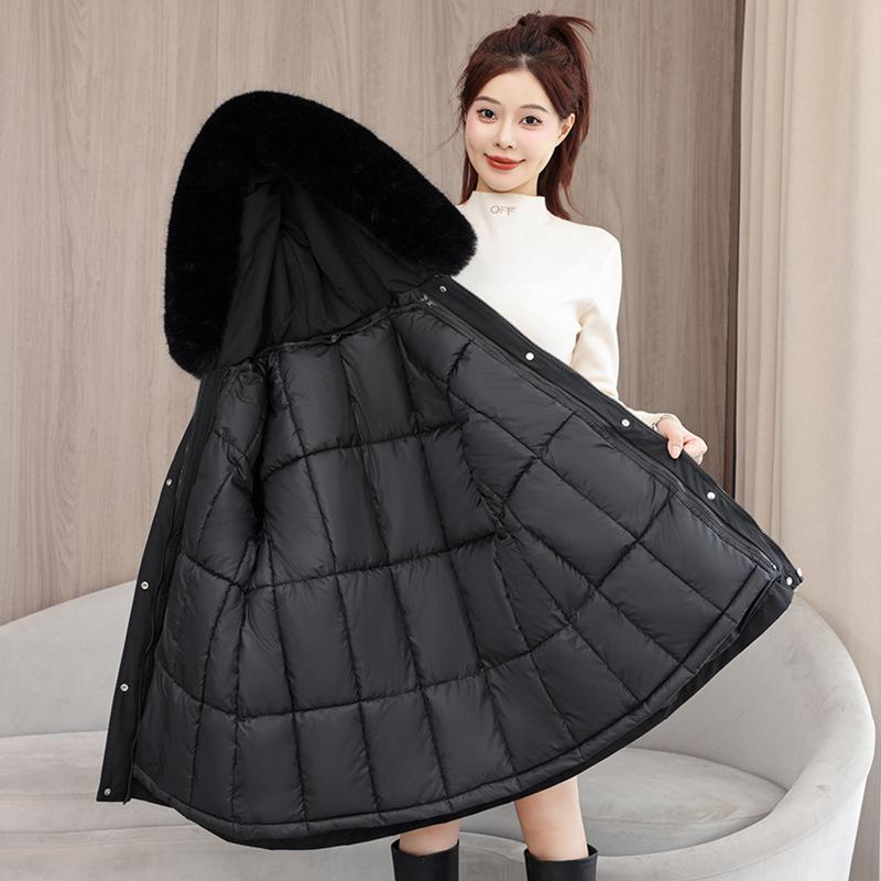 

Зимний Новый Пирог Преодолевает, Средняя и Длинная Женская Хлопковая Одежда, Новые Большие Куртки на Хлопковой Подкладке с Воротником-Свитером. 3XL