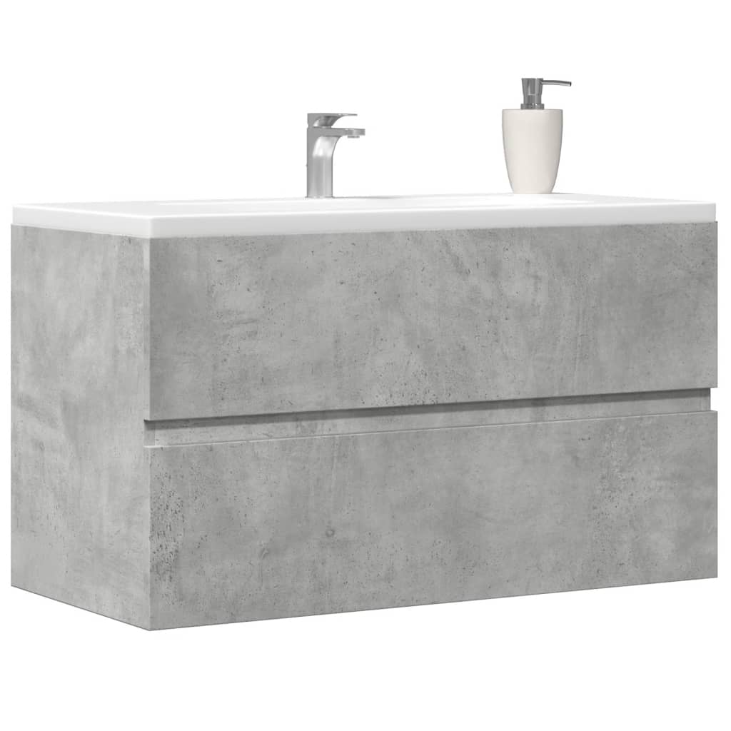 Bathroom Wall Mounted Cabinet Concrete Grey 80 x 38.5 x 45 cm Particleboard