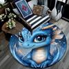 Blue Dragon Round Area Rug,Carpet Rug for Living Room Bedroom Sofa Playroom Decor,Non-slip Floor Mat