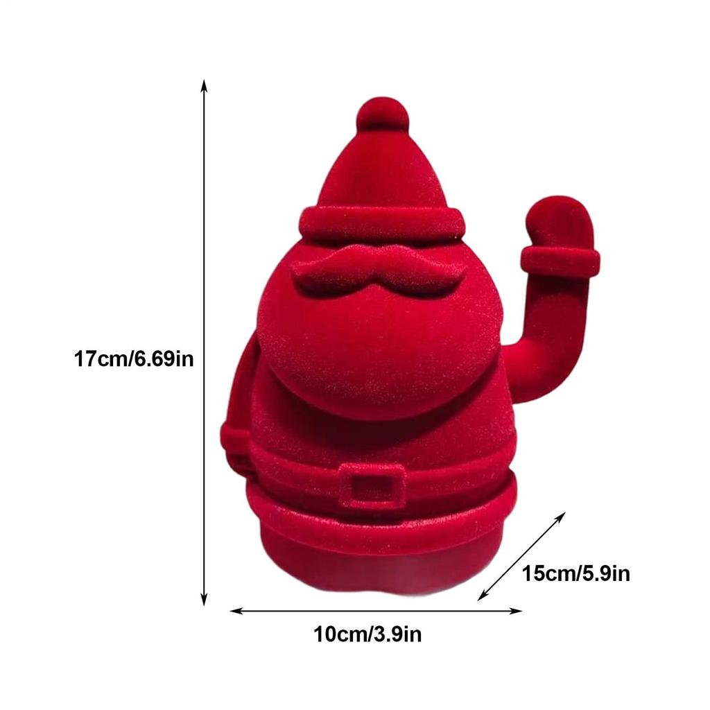 Santa Statue Waving Flocked Table Decorations Christmas Standing Figurine For Christmas Party Table Living Room Bedroom