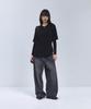 IRONYPORNO WHITELINE 86-Iro356 Micro Cable Half-Zip Collared Short Sleeve Knit Black