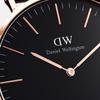 DANIEL WELLINGTON PETITE Series Watch Quartz Movement Nylon Stainless Steel Strap Black Dial Men's Watch Watch DW00100148-1