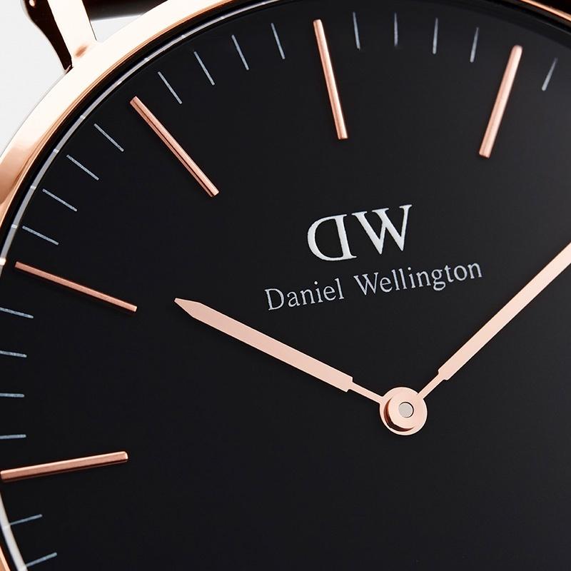 DANIEL WELLINGTON PETITE Series Watch Quartz Movement Nylon Stainless Steel Strap Black Dial Men's Watch Watch DW00100148-1