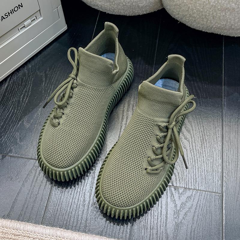 

2023 Новая корейская версия летной обуви для влюбленных, женская повседневная обувь для студентов, женская спортивная обувь для бега 38 зелёный