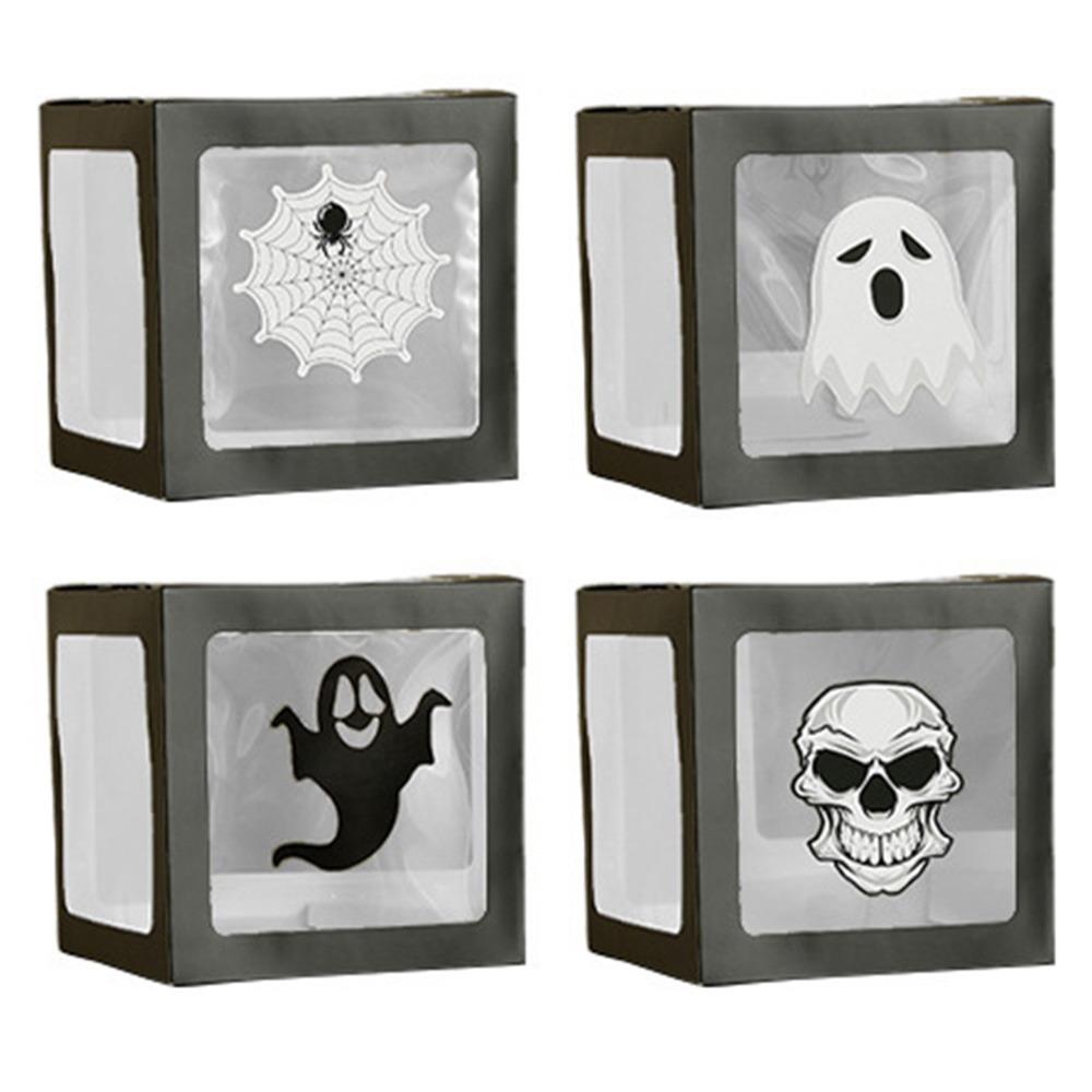 4Pcs/Set Cube 3D Transparent Balloons Boxes Pumpkin Photography Background Box  Haunted House