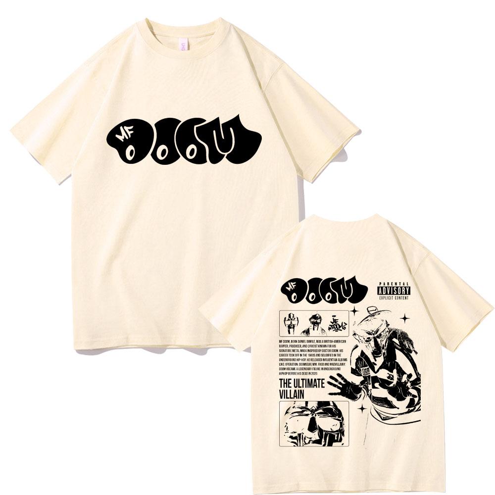 Verão de 2025 Rapper Vilão Maluco Mf Bad Luck Álbum Vilão Maluco Camiseta Gráfica Definitiva Masculina Hiphop Algodão Solto Street Wear