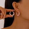 Irregular Blue Glazed Enamel Hoop Earrings for Women Girls Geometric Circle Earrings Buckle Daily Commute Jewelry Accessories