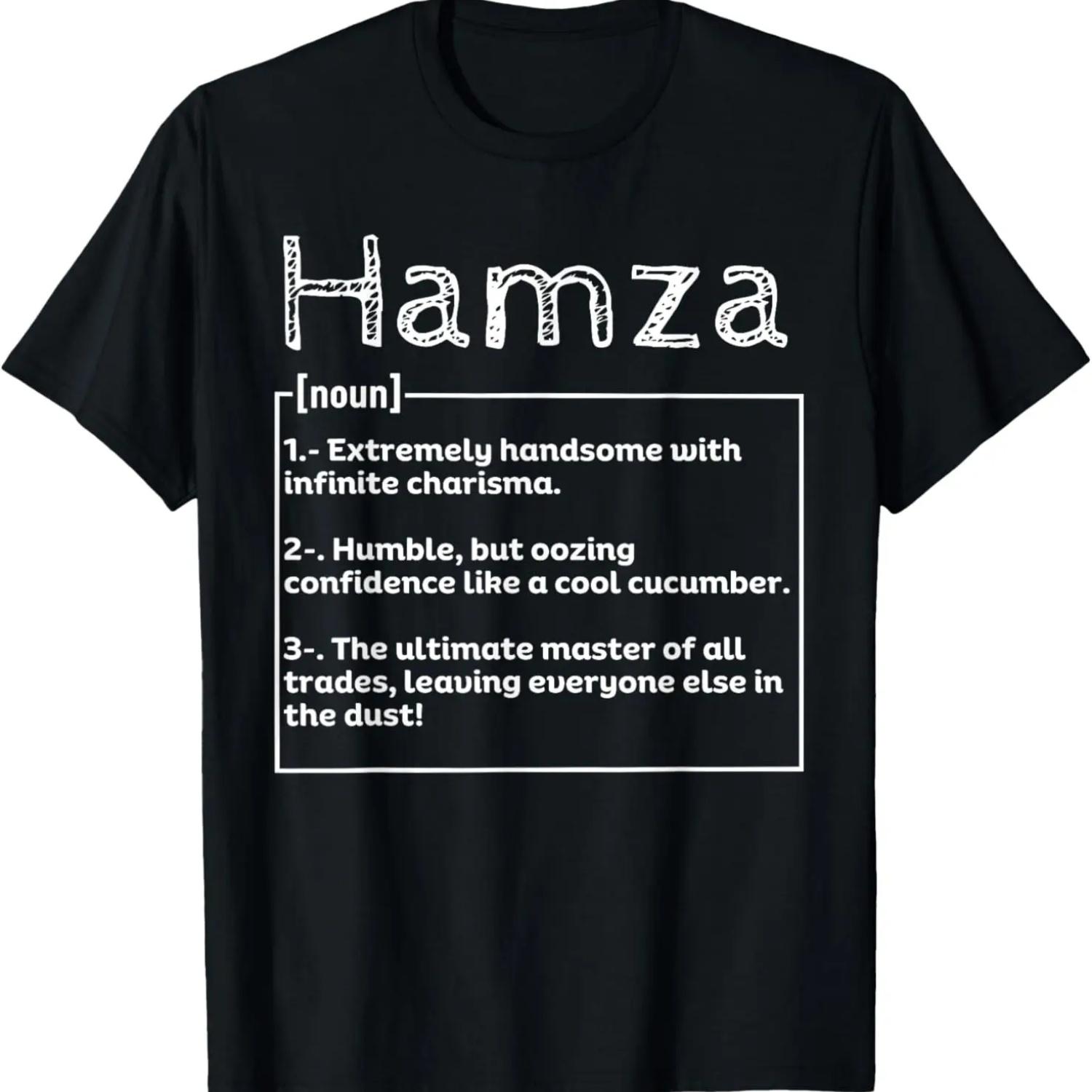 Name Hamza Meaning Definition Boy Personalized Sarcasm T-Shirt XXXXXL чёрный