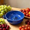 Modern Ceramic Fruit Tray Berry Self Rinsing Bowl with Integrated Drain, Vortex Automatic Blueberry Grape Cherry Tomato Rinser Cleaning Colander,