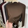 Women's Mock Neck Long Sleeve Top Soft Fitted Thermal Shirt Fall Winter Basic Slim Base Layer Tee