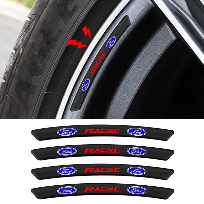 AACD1 4Pcs Aluminum Wheel Hub Rim Badge For Ford Mustang Focus 2 3 4 Spoke Emblem Mondeo Fiesta Auto Exterior Decoration Accessories