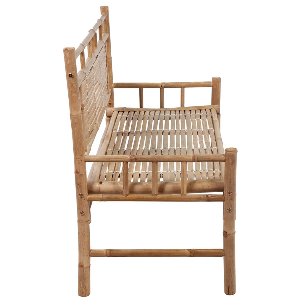 Garden Bench with Cushion 120 Cm Bamboo