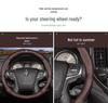 Universal Crown Genuine Leather Steering Wheel Cover - Four Seasons, Breathable, Non-Slip, Perforated Cowhide
