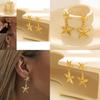 Gold Plated Starfish Earrings Modern Stylish Star Shape Gold Alloy Womens Jewelry