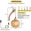 Bamboo Lantern Plug In Wall Sconces Wicker Woven Rattan Wall Light Farmhouse Rustic Wall Sconces for Living Room Bedroom