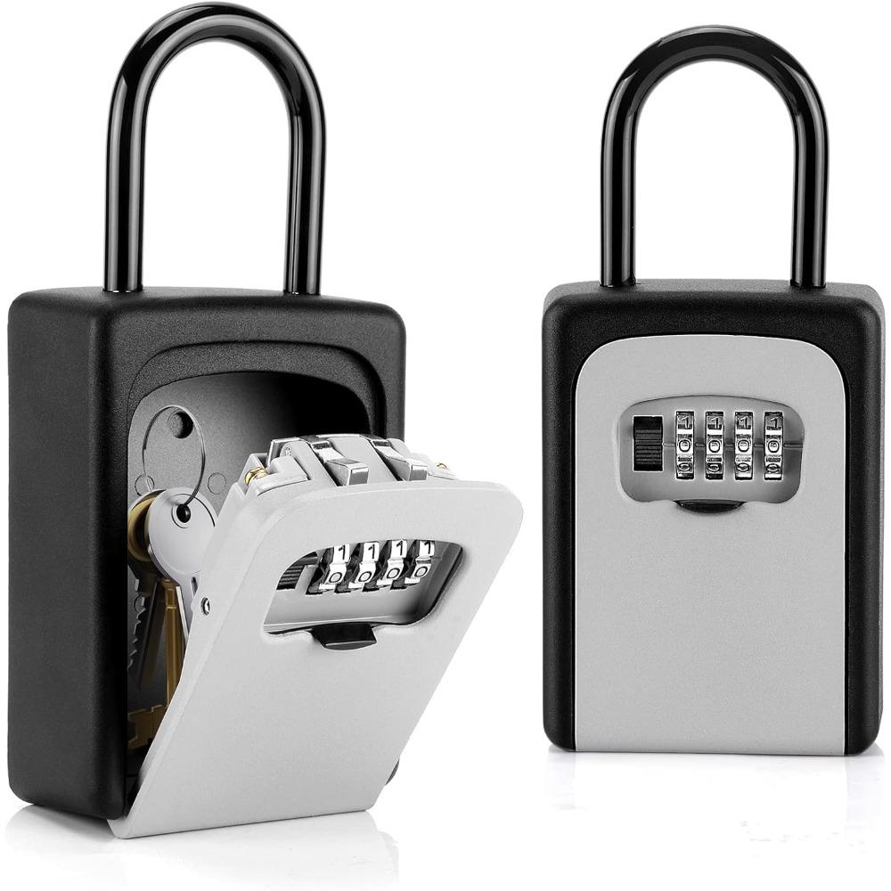 2-pack key lockbox, combination lockbox, wall-mounted waterproof key storage lockbox, waterproof and resettable password home security lockbox