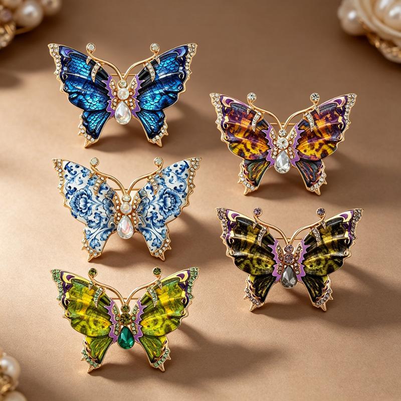 1Pcs Baroque Retro Insect Butterfly Design Brooch Lightweight Durable Brooch for Men Women Wedding Bridal Accessory