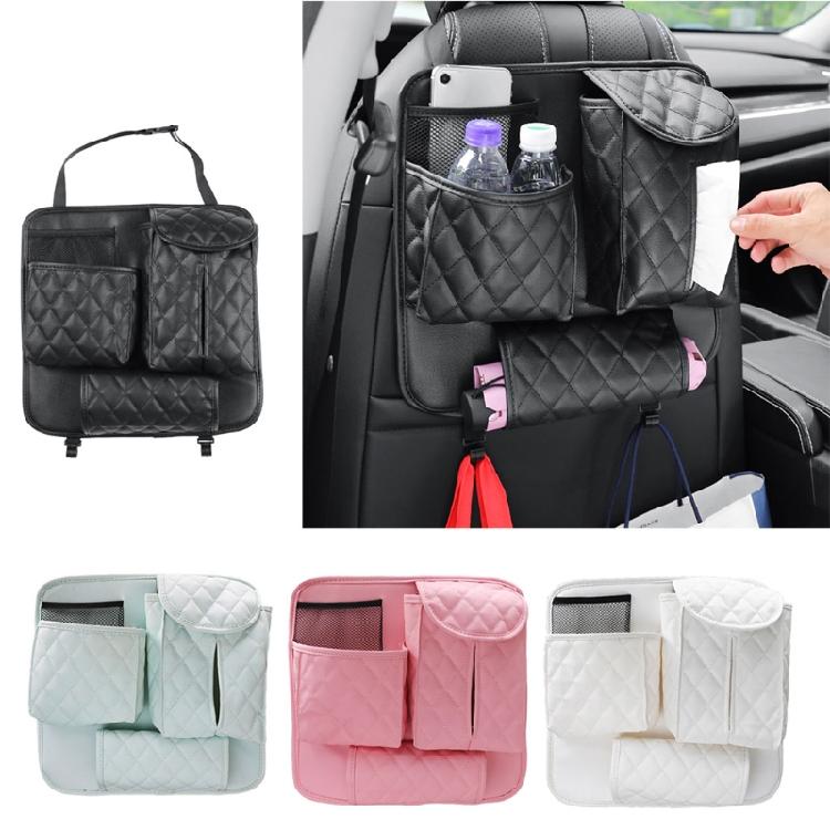 Elegant Back for Seat Organizer Durable Hanging Multi-Pockets Tissue Cup Organis