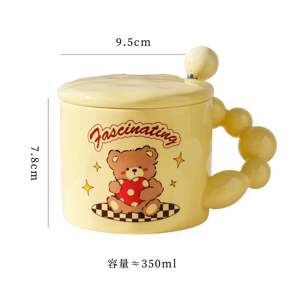 Milk Fufu Ceramic Water Cup High Sense Creative Cartoon Mug Girls Drinking Cup Office Home Coffee Cup