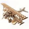 3D Wooden Puzzle Wings Airplane Wooden DIY Craft Airplane Model Kit Handmade 3D Three-dimensional Puzzle Retro Airplane Model Home Decoration Toy