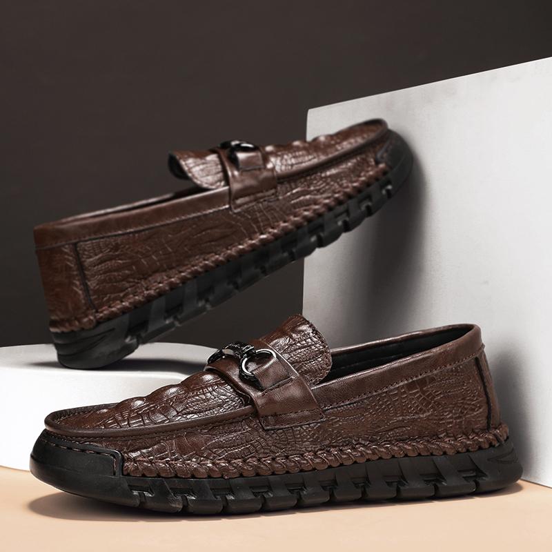 2025 New Style British Men's Bean Shoes Trendy Ins Lazy Shoes Autumn Winter Bean Men Casual Shoes Non-Leather Rubber